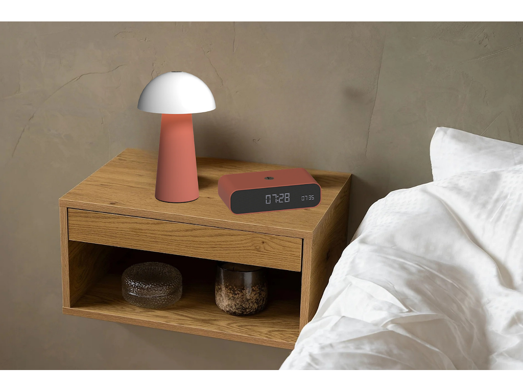 Wakie vækkeur & Bello lampe med justerbart lys - Terracotta
