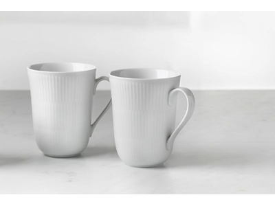 Royal Copenhagen Hvid Riflet krus 36 cl - 2 pak