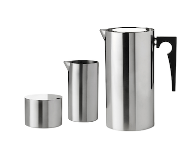Stelton - Arne Jacobsen Flødekande 0,15 l og sukkerskål 0,2 l samt Stempelkande 1 l