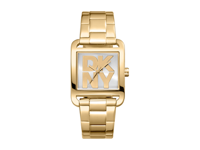 DKNY City Maxi Dameur i rustfrit stål med guld PVD - 29x37 mm