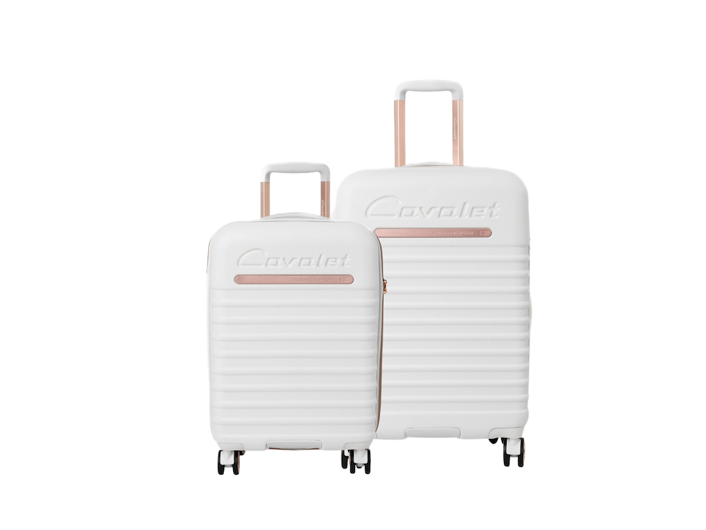 Cavalet Pasadena White - kabine kuffert 54x38x20 cm & mellem stor kuffert - 65x46x26-30 cm