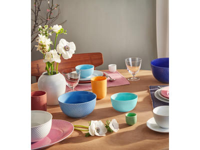 Lyngby Porcelæn Rhombe Color skålesæt mellem samt mulepose