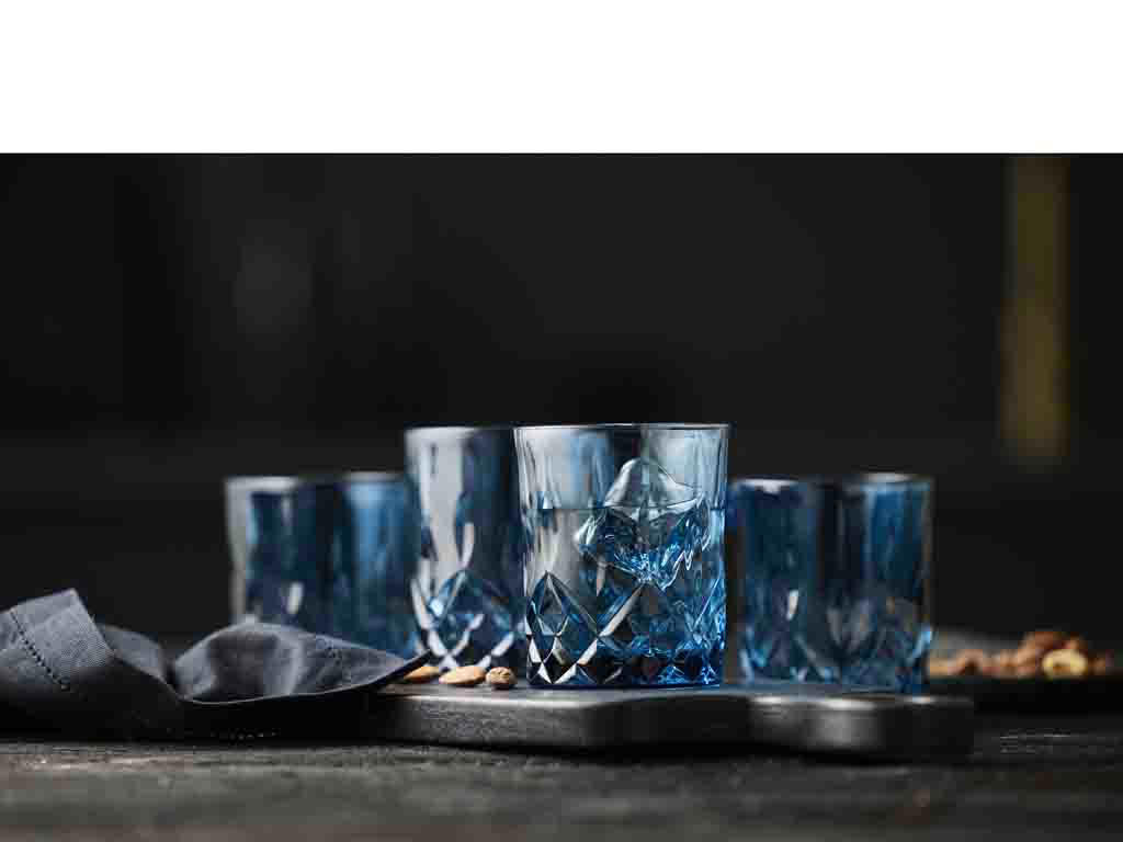 Lyngby Glas Whiskyglas 32 cl 4 stk i blå, Sorrento