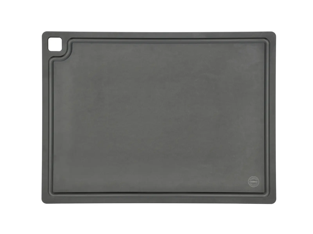 Pillivuyt Gourmet skærebræt m. silikonefødder 44 x 32,5 x 0,6 cm, sort