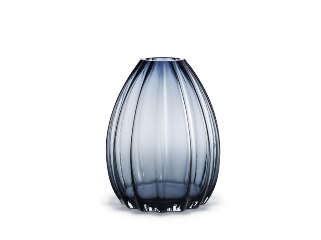 Holmegaard 2Lip Vase H34 cm mørk blå