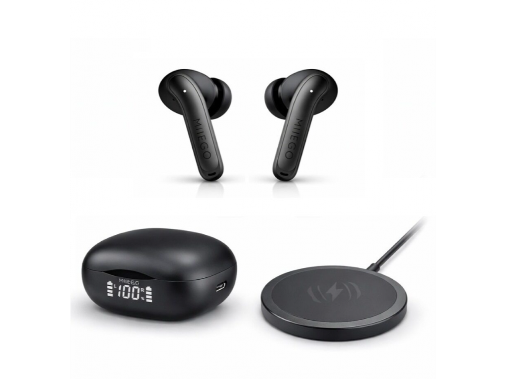 Miiego - MiiBuds X3 Pro + Charge 15 trådløs earbuds med aktiv støjreduktion + trådløs oplader