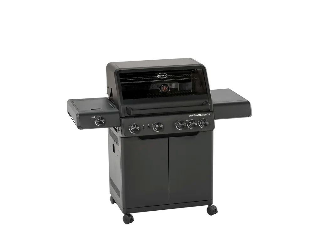 Rösle Gasgrill 4 21000 watt i sort, AllFlame Hero