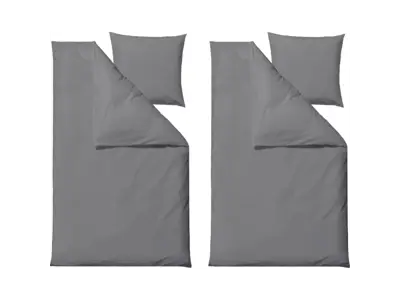 Södahl Whisper Sengetøj, 2 sæt 140 x 220 cm i stone grey, 100% økologisk bomuld