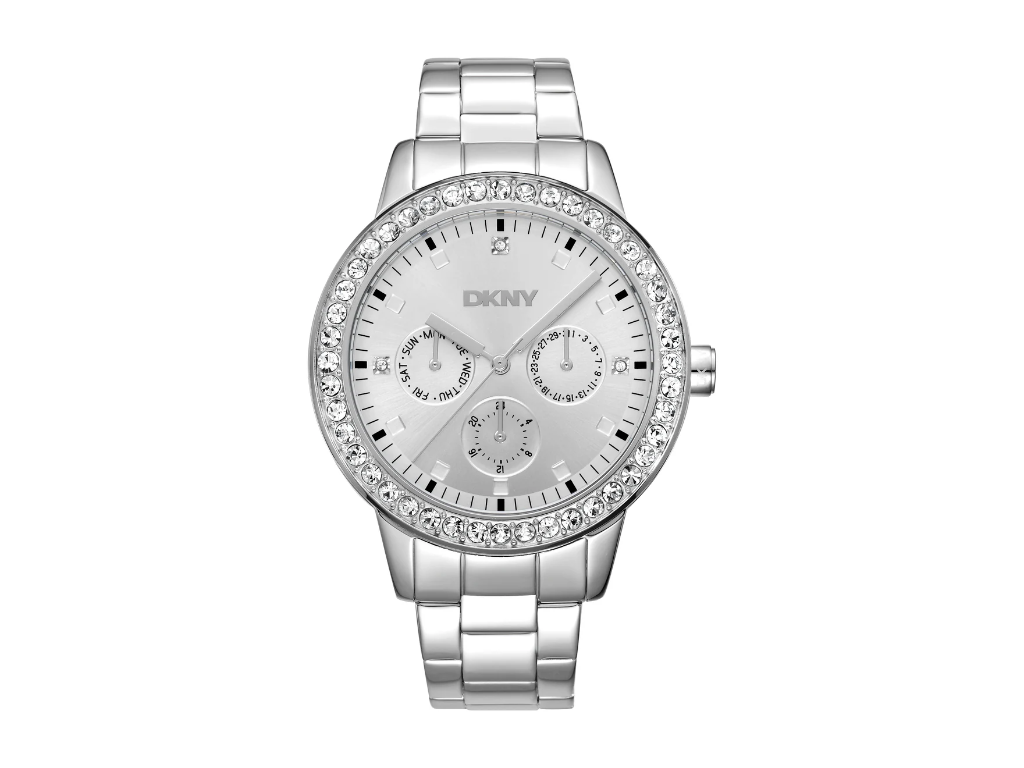 DKNY Parsons Multi Glitz Multifunktions Dameur i rustfrit stål med krystaller - Ø 40 mm