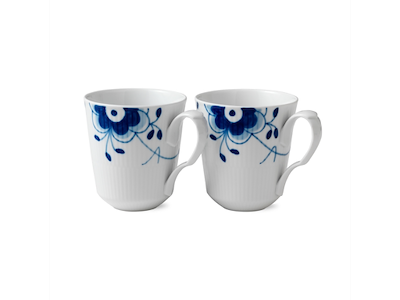 Royal Copenhagen Blå Mega Riflet krus 38 cl - 2 pak