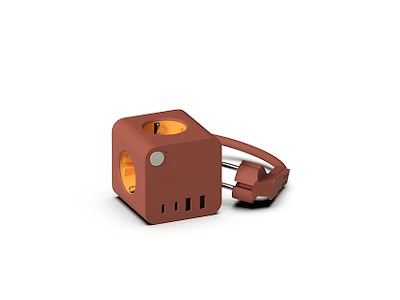 Ampie stikdåse samt oplader - Terracotta