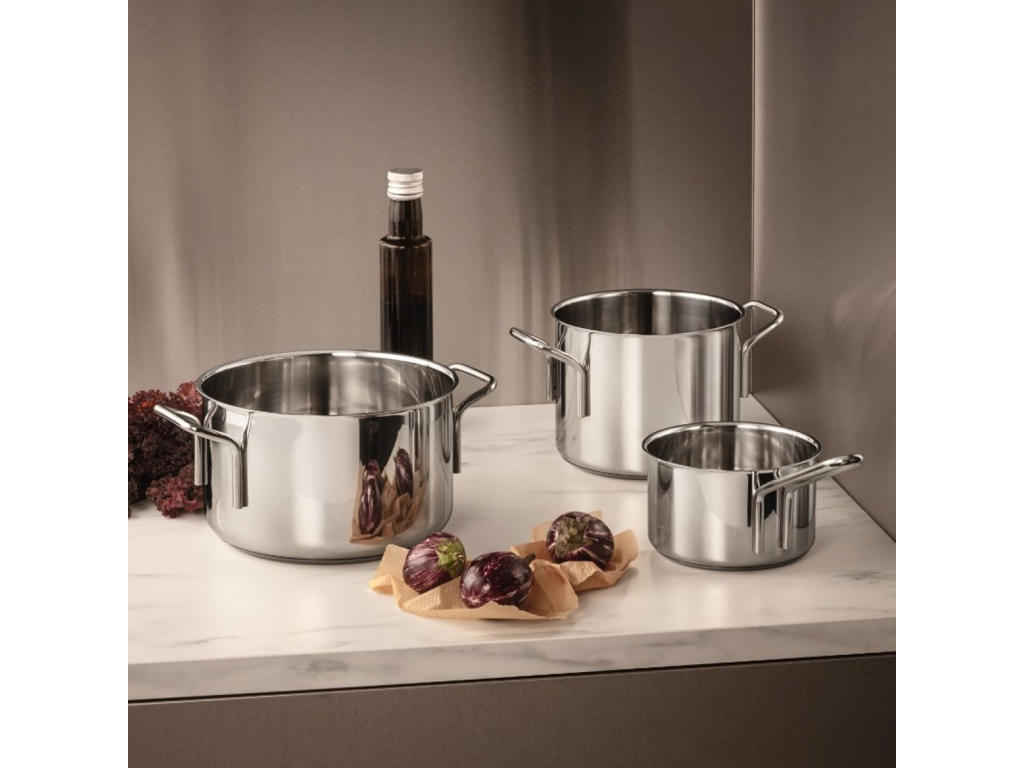 Eva Trio rustifrit stål grydesæt, 1,1 l kasserolle + 2,2 + 3,6 l gryde