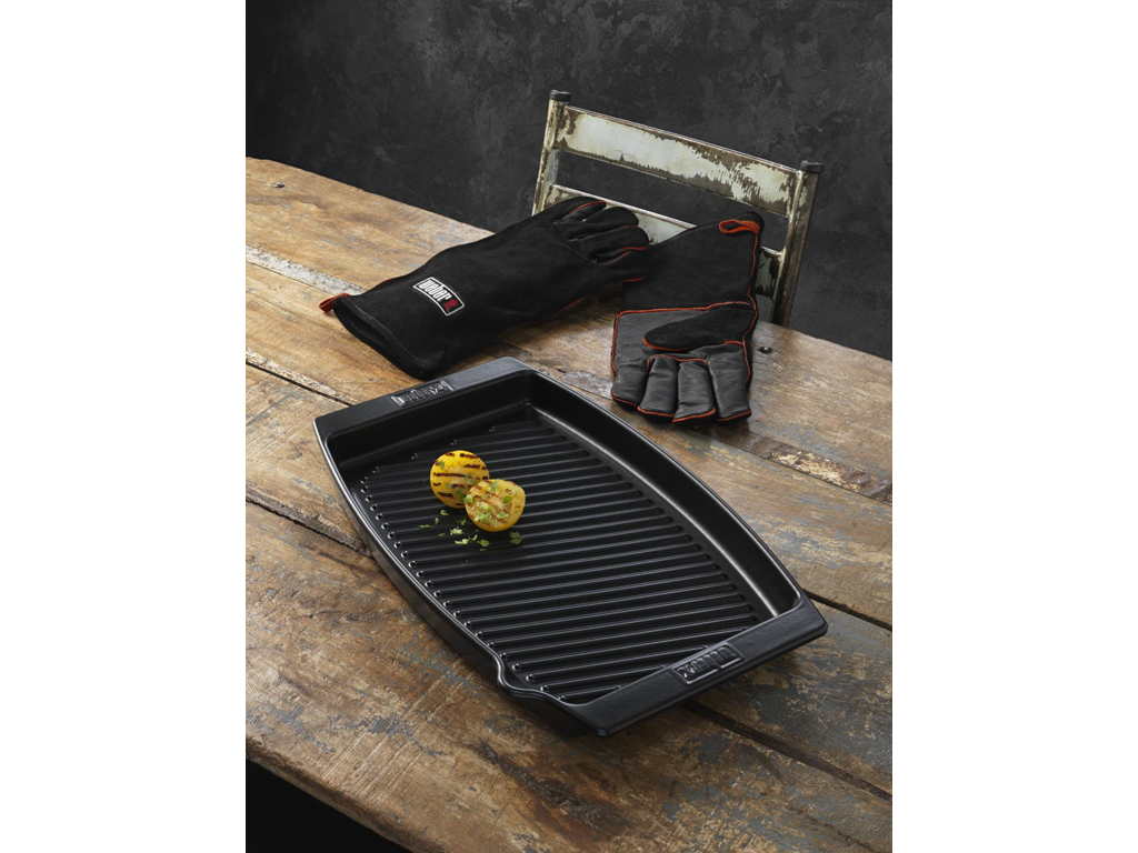 Weber Ceramic stegefad og Weber læder grillhandske