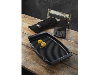 Weber Ceramic stegefad og Weber læder grillhandske