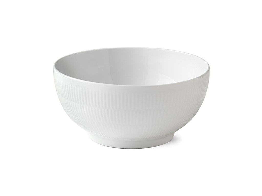 Royal Copenhagen Hvid Riflet skål 24 cm