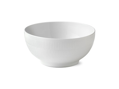 Royal Copenhagen Hvid Riflet skål 24 cm
