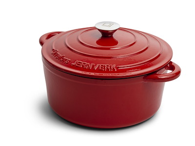 Orrefors Støbejerns Gryde 5 L - 26x12 cm - Rød