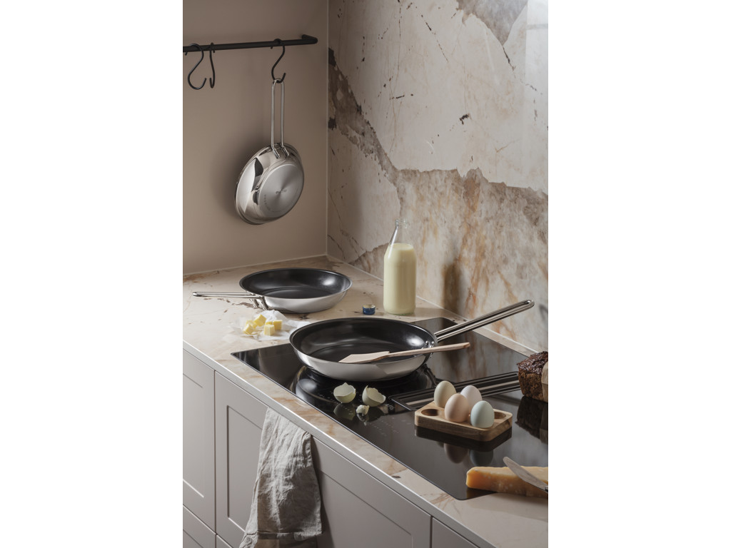 Eva Trio rustifrit stål stegepandesæt Ø 20 +24 + 28 cm med keramisk Slip-Let belægning