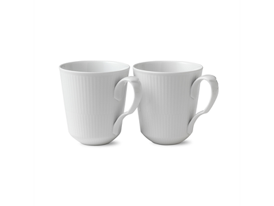 Royal Copenhagen Hvid Riflet krus 38 cl - 2 pak