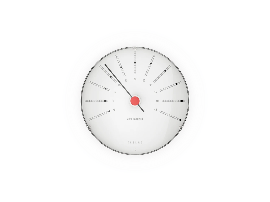 Bankers Termometer Ø 12 cm hvid/sort/rød