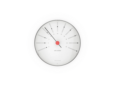 Bankers Termometer Ø 12 cm hvid/sort/rød