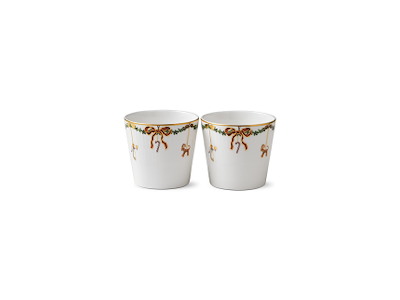 Royal Copenhagen Stjerne Riflet jul, serveringskopper 2 pak