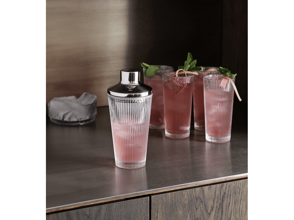 Stelton Pilastro Coctail Shaker med Pilastro Long Drikkeglas 0,3 l 12 stk.