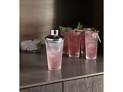 Stelton Pilastro Coctail Shaker med Pilastro Long Drikkeglas 0,3 l 12 stk.