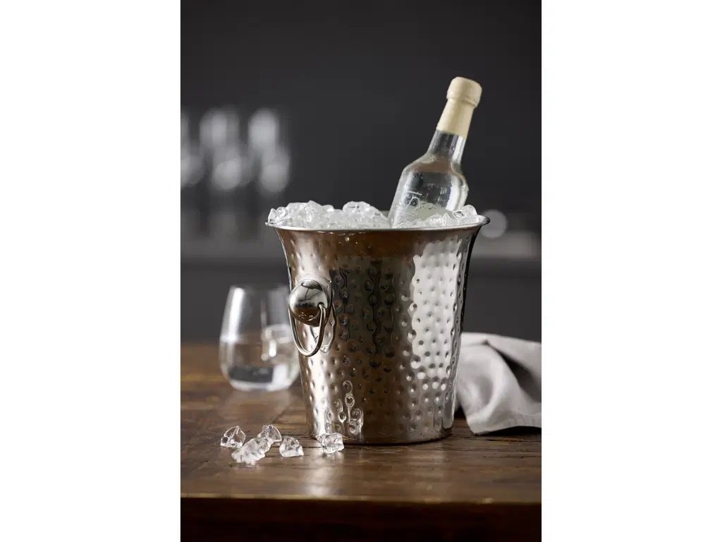 Funktion Champagne- /vinkøler 4 L, dia. 20 cm højde 20 cm i bank hammeret stål, BAR