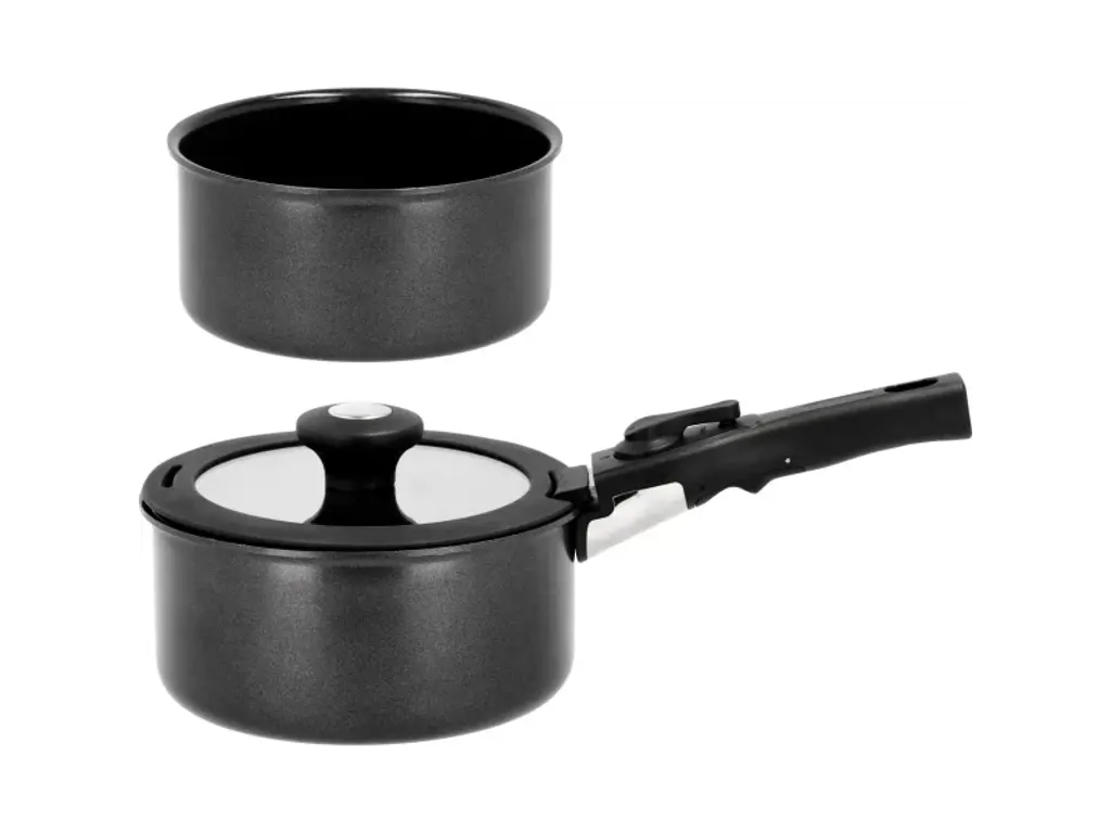 HOLM Grydesæt 1,1 L + 2,4 L i aluminium med keramisk non-stick-belægning og et aftageligt greb