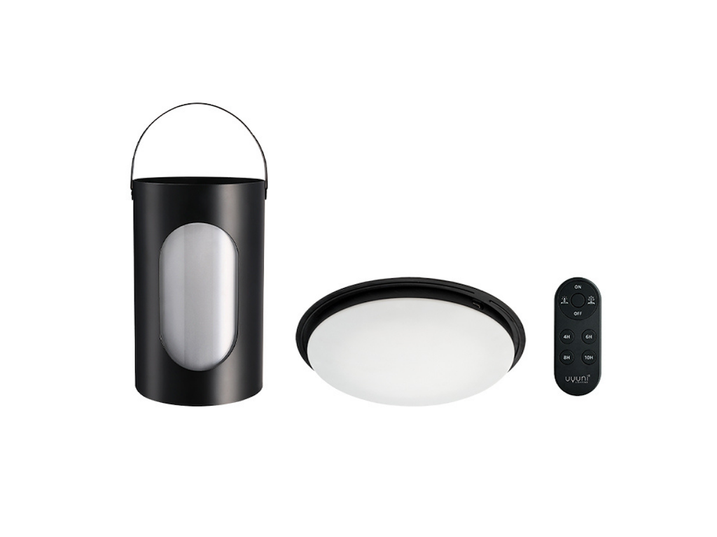 ETKA Living lanterne medium, solcellepanel & fjernbetjening