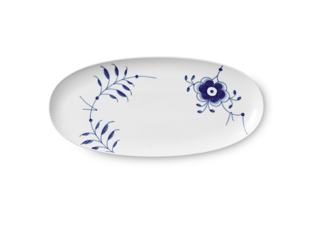 Royal Copenhagen Blå Mega Riflet fad 37 cm