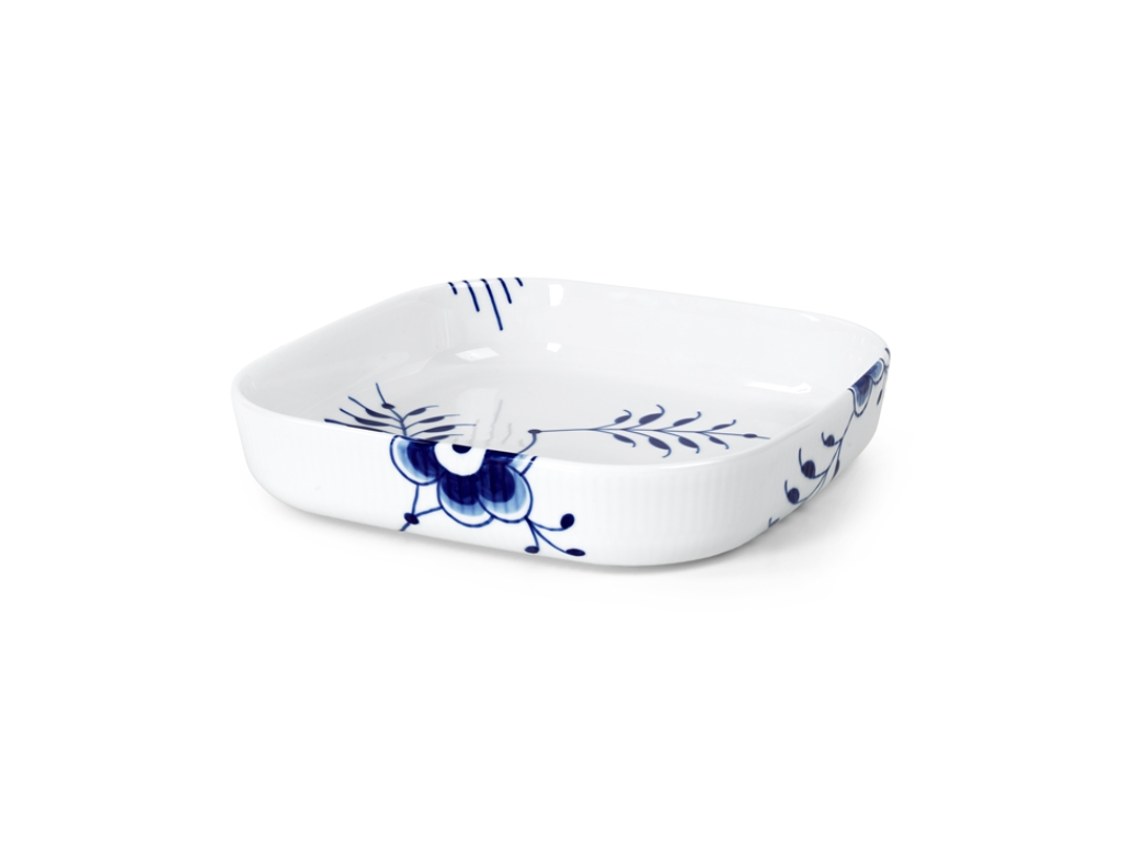 Royal Copenhagen Blå Mega Riflet, ovnfast fad 25x25 cm