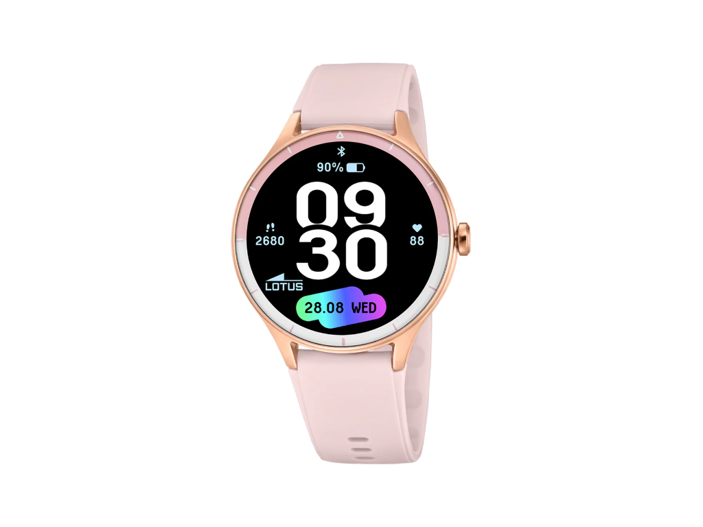 LOTUS Smarttime 2nd Gen med lyserød urskive og urrem
