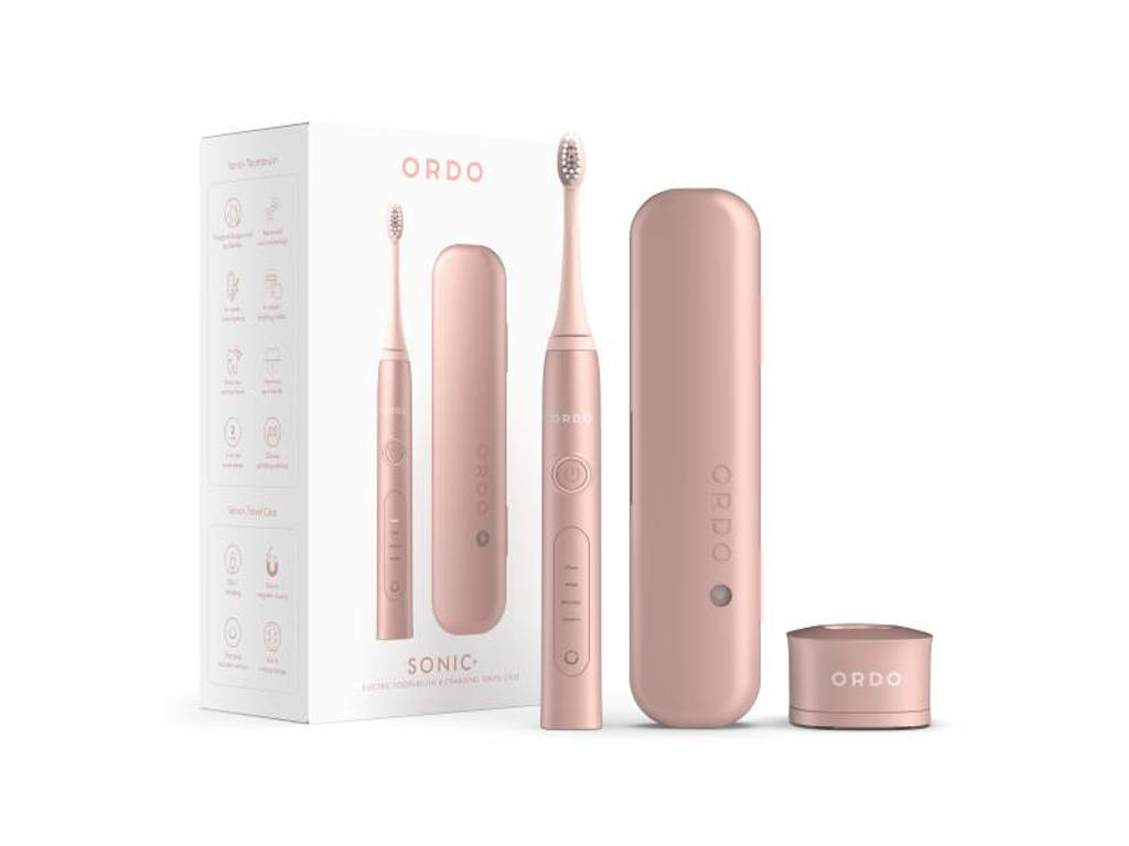 ORDO Tandbørste og rejseetui med opladestation - Rose gold