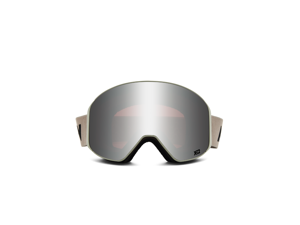 Skibrille Light Grey Silver Mirrored