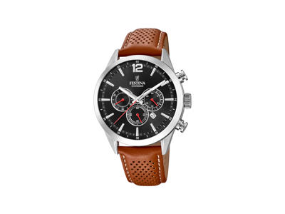 Festina Herreurchronograf med brun rem