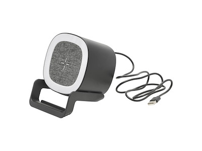 STILL Højttaler, mobiloplader, mobilholder og hyggelampe 4i1, 10,6 x 9,5 x 14,3 cm i sort