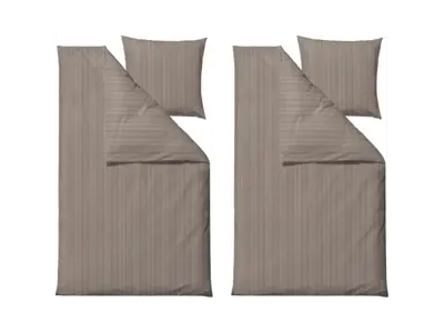 Södahl Sengetøj, 2 sæt 140 x 220 cm i taupe, Noble