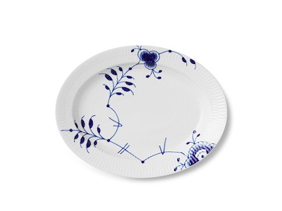Royal Copenhagen Blå Mega Riflet fad, 30,5 cm