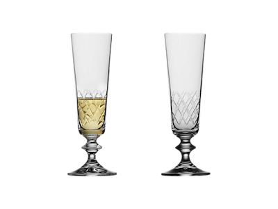 Lyngby Glas Champagneglas 16 cl. 2 stk i klar krystalglas, Eaton