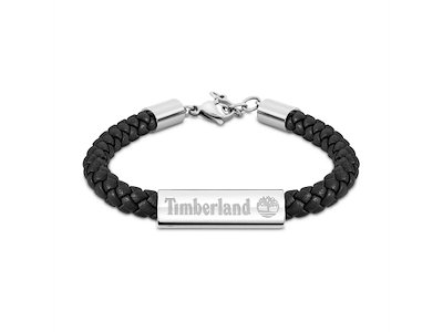 Timberland Baxter Lake armbånd - Sort læder og rustfrit stål