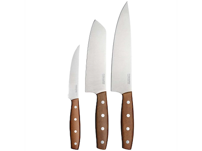 Fiskars Folken knivserie med Tomatkniv 12 cm, Santoku kniv 16 cm samt Kokkekniv 20 cm
