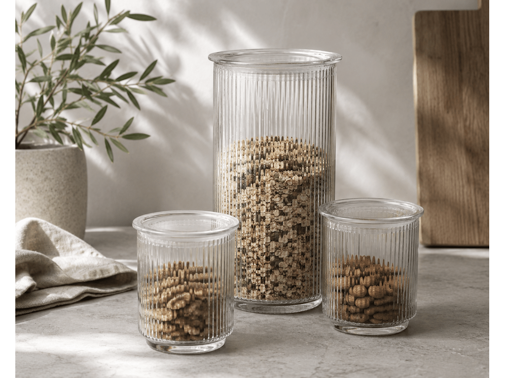 Stelton Pilastro opbevaringskrukker -2 stk. 0,6 l samt 1 stk. 1,3 l