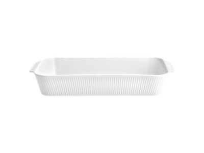 Pillivuyt Ovnfad 38 x 21 x 6 cm i hvid porcelæn, Plissé