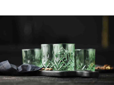 Lyngby Glas Whiskyglas 32 cl 4 stk i grøn, Sorrento
