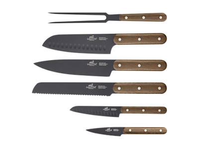 Lion Sabatier Knivsæt 6 dele urte, multi, santoku, kokke, brødkniv og forskærergaffel, Phenix