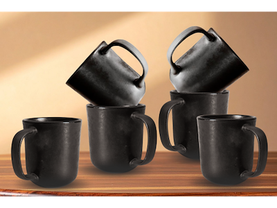 Muubs - Mame keramik kop med hank - sæt med 6 stk. - Kaffe