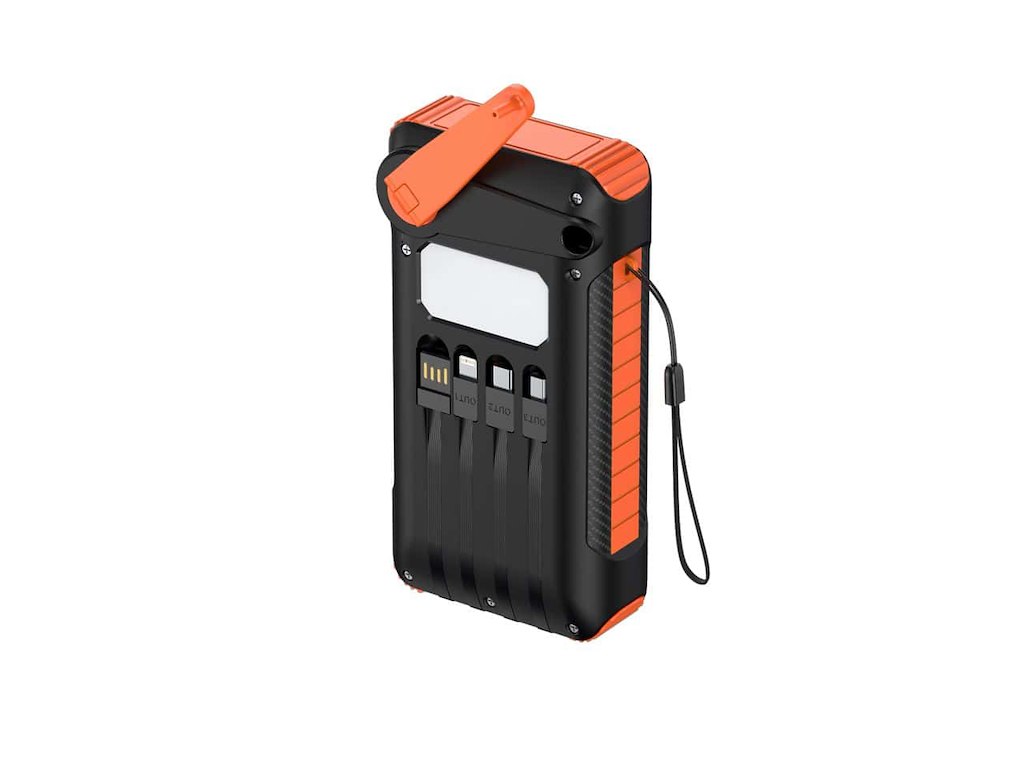 Powerbank med Håndsving & Solceller