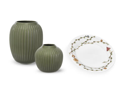 Kähler Hammershøi Christmas fad, Vase H13, Vase H21